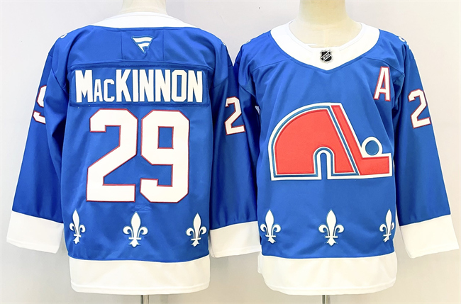 Men's Colorado Avalanche #29 Nathan MacKinnon Blue 2025/26  With A Patch Alternate Stitched Jersey